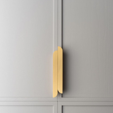 Tay nắm tủ nhôm màu vàng 400mm Tay nắm lá Salix 3 màu cho phòng ngủ