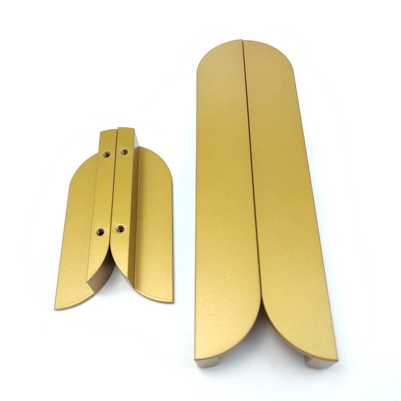Tay nắm tủ nhôm màu vàng 400mm Tay nắm lá Salix 3 màu cho phòng ngủ