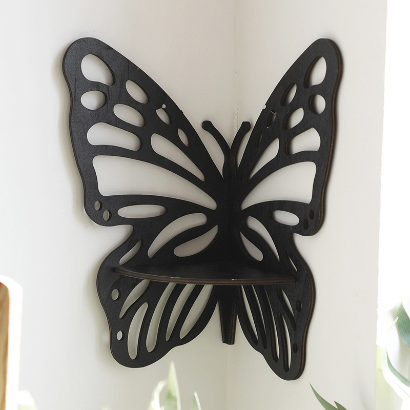 Cửa hàng góc bướm gỗ Creative Shelf Wall Decorations Candle Holders For Home Decor