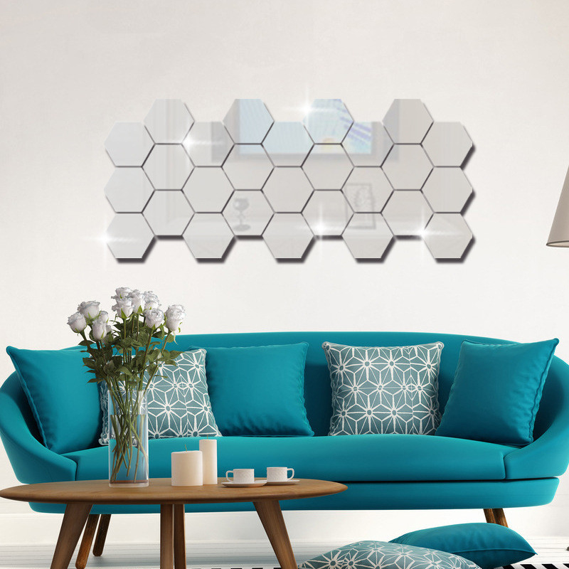 Sản phẩm trang trí nhà hiện đại Silver Acrylic SML Mirror Decor